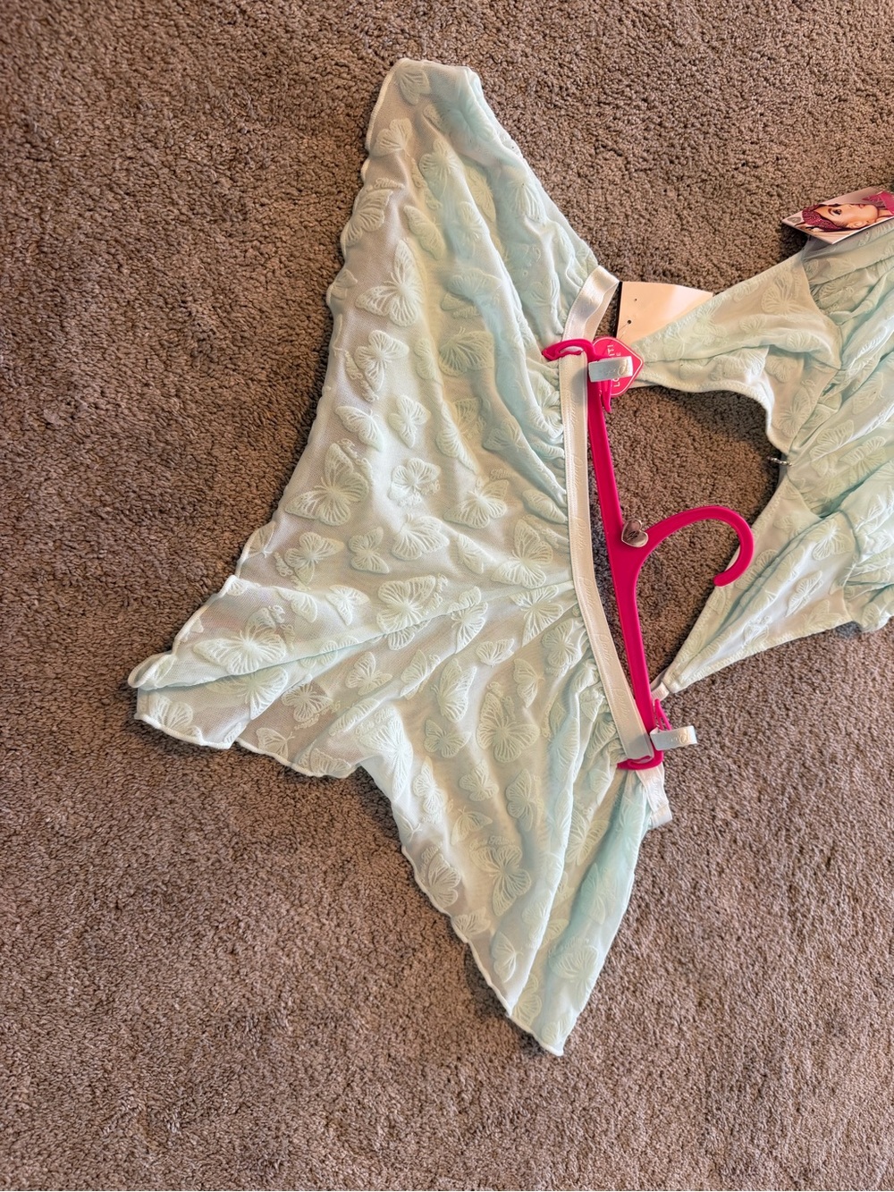 NWT Paris Hilton Mint Lace Tiered Cami & Short Sleep Set - Picture 7 of 8